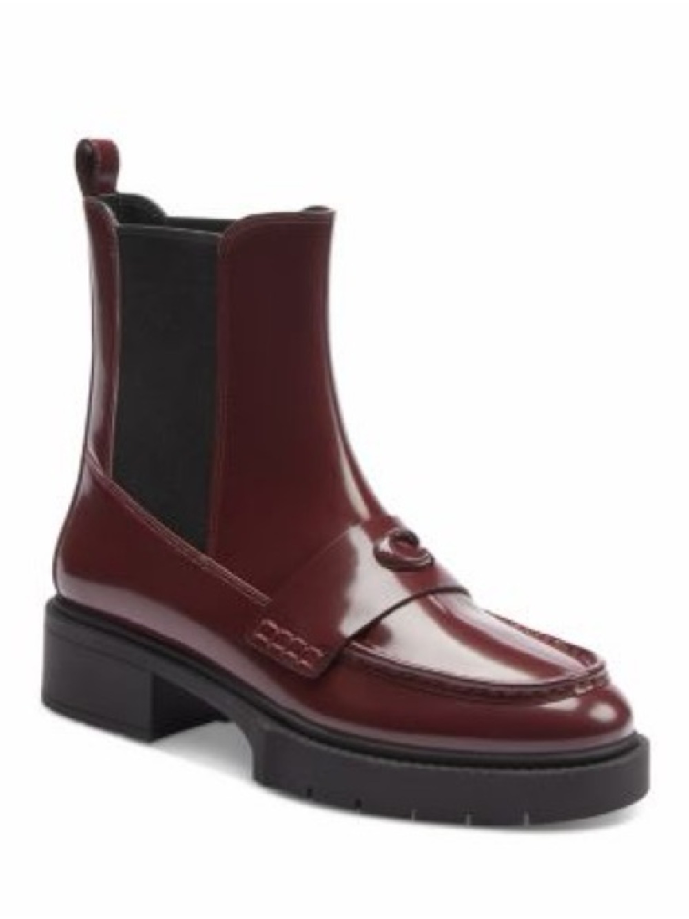 Authentic Coach Retail Burgundy Leather Chelsea Booties - Picture 11 of 13